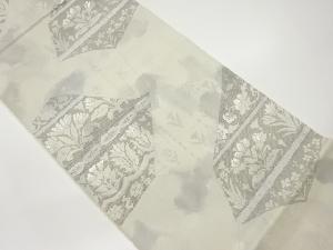 切り嵌め風草花模様織出し袋帯